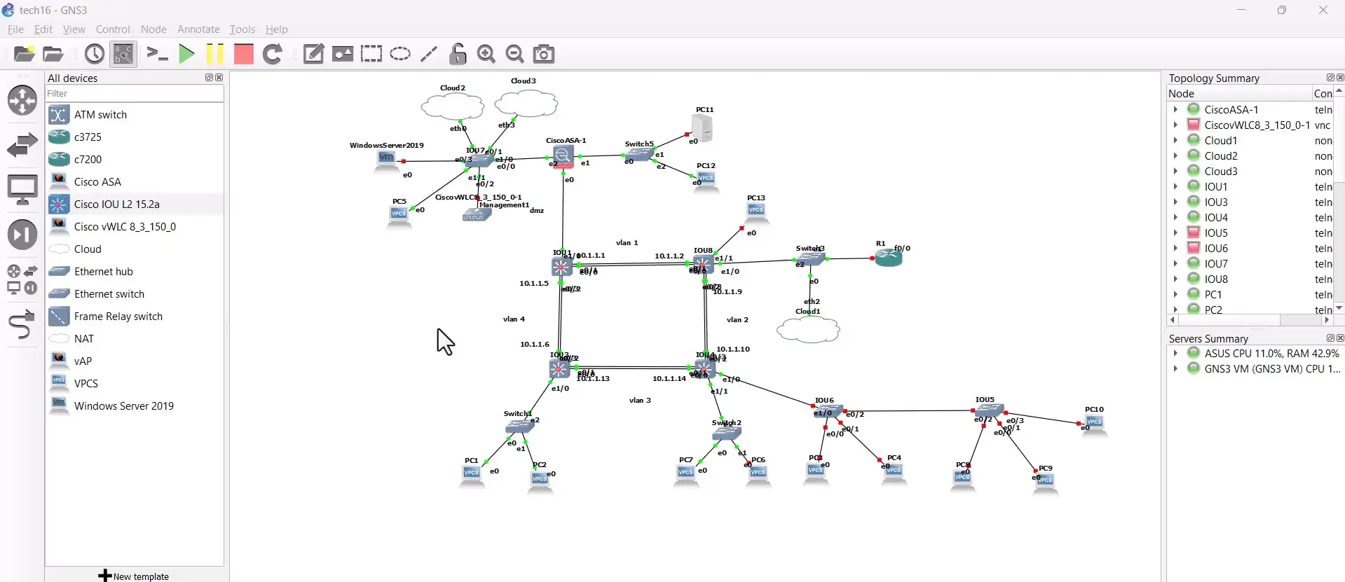 Network Infrastructure For Huge Company has 4 Branches