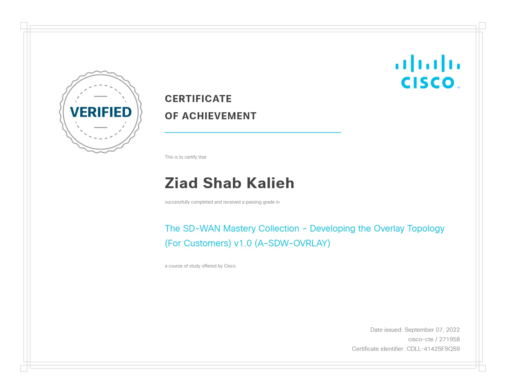 SD-WAN Mastery Collection Certificate