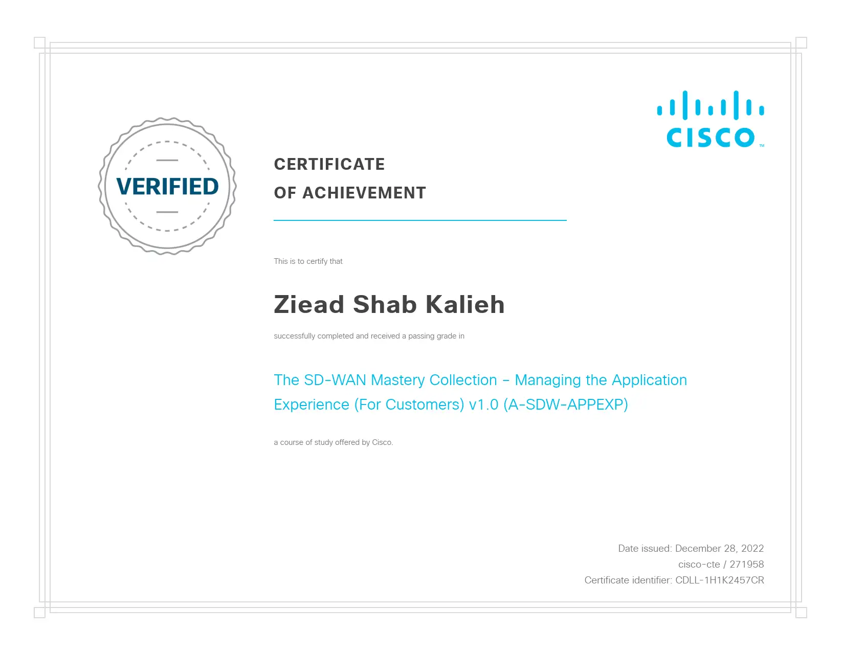 SD-WAN Mastery Collection Certificate