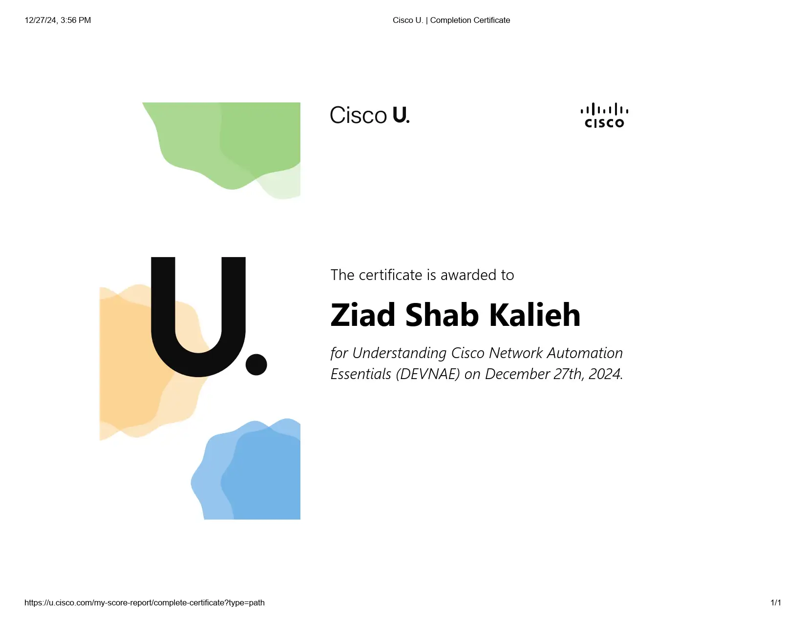 Understanding Cisco Network Automation Essentials Certificate