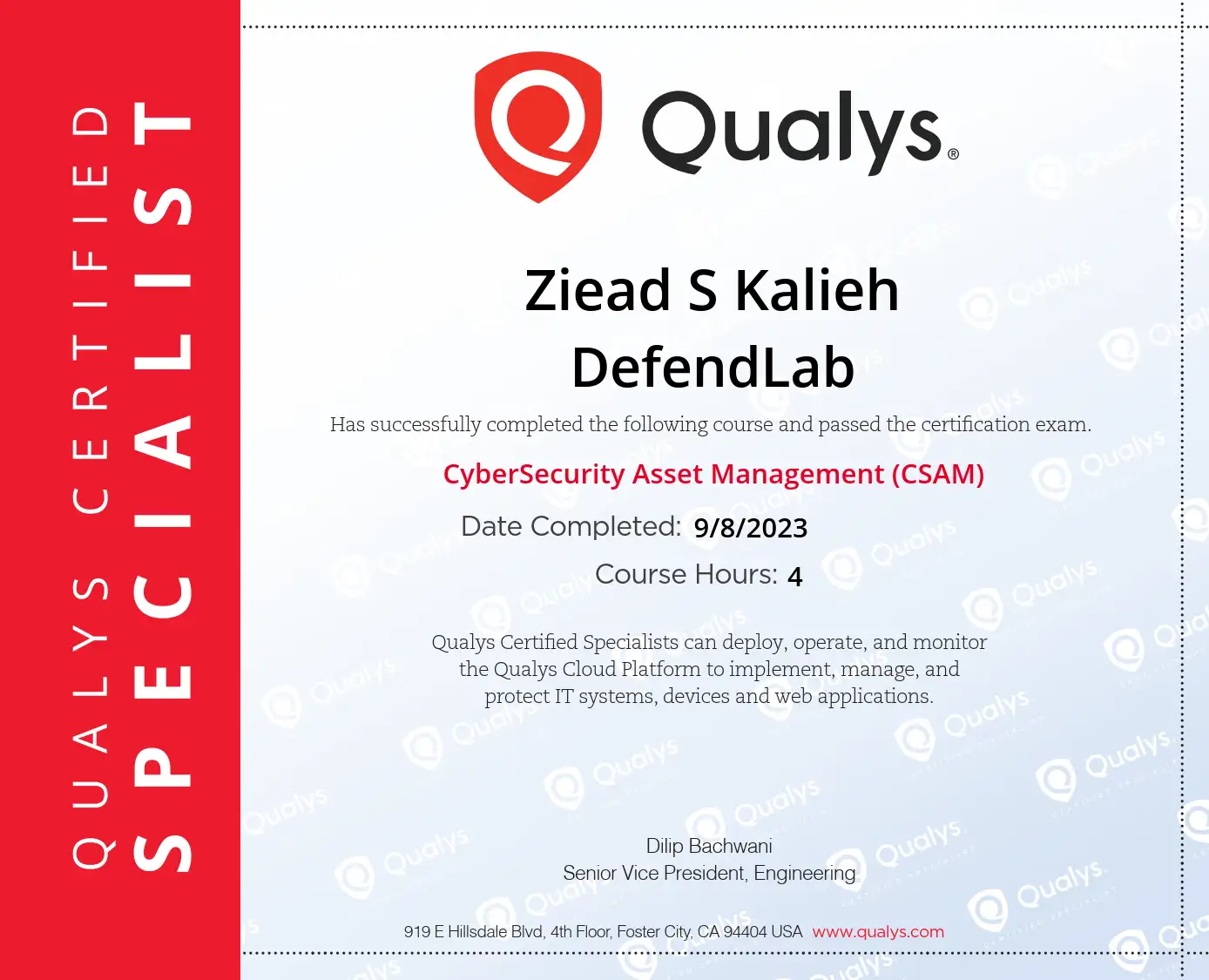 CyberSecurity Asset Management Certificate