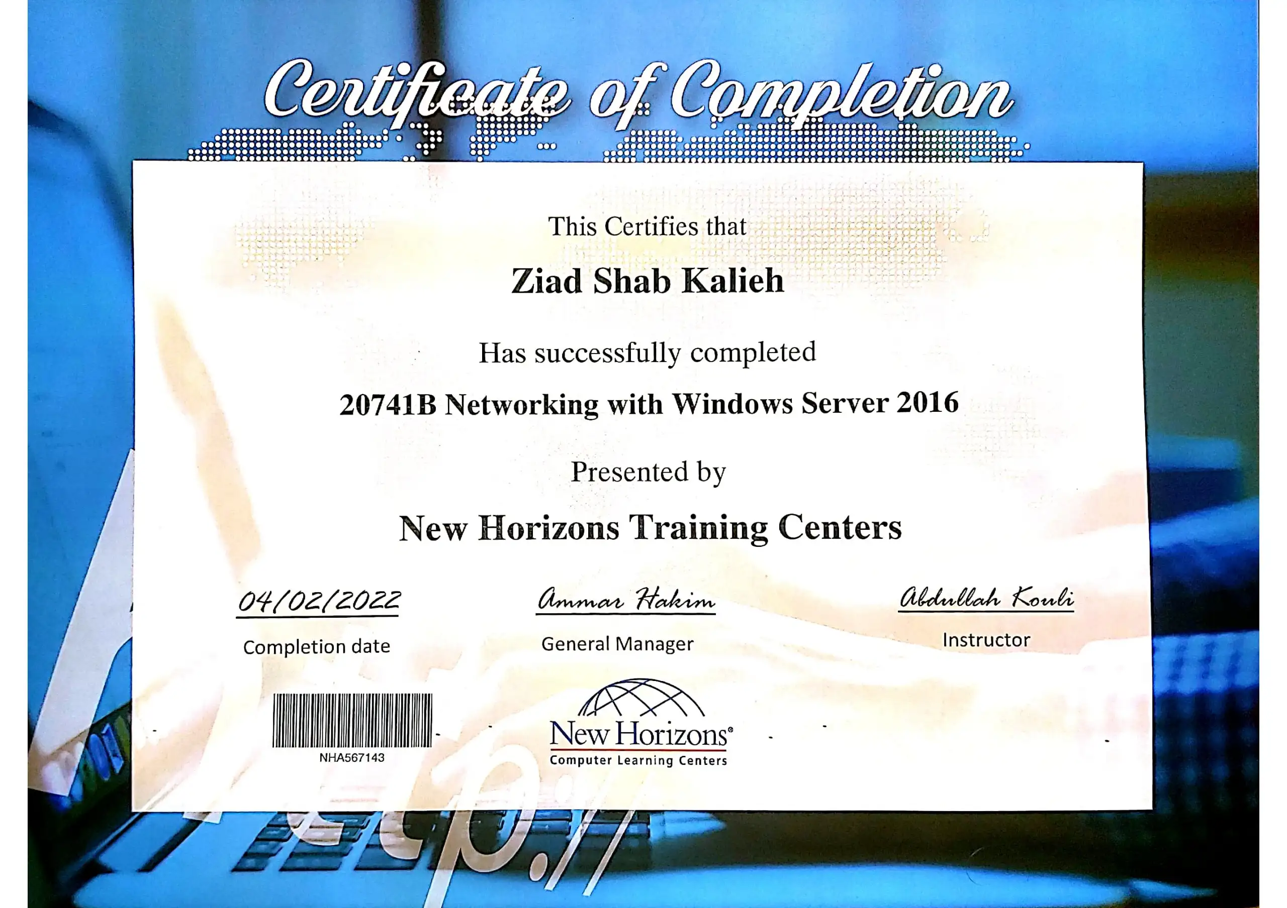 20741B Networking with Windows Server 2016 Certificate
