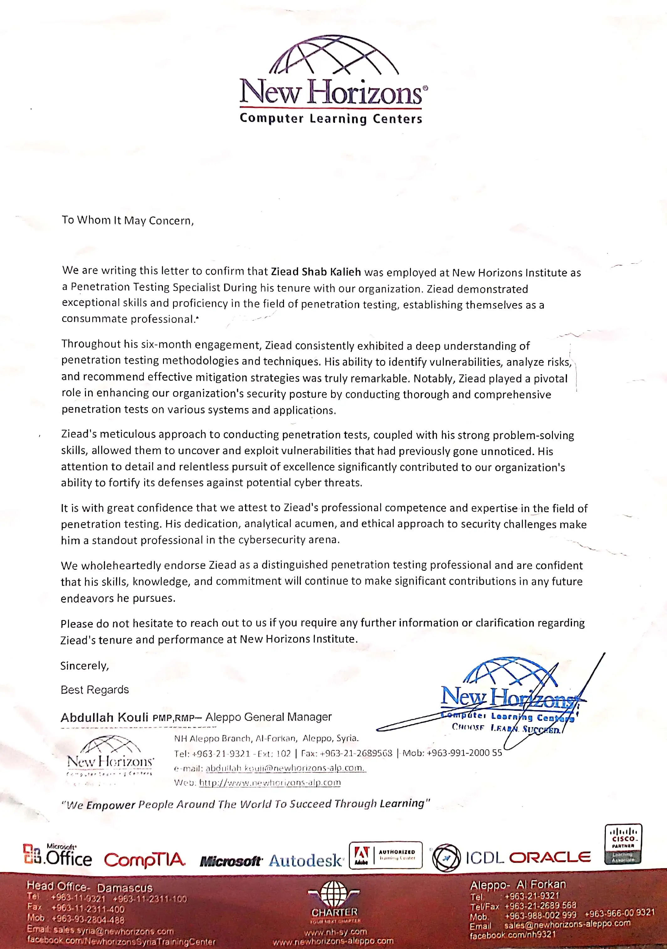 Penetration Tester Certificate