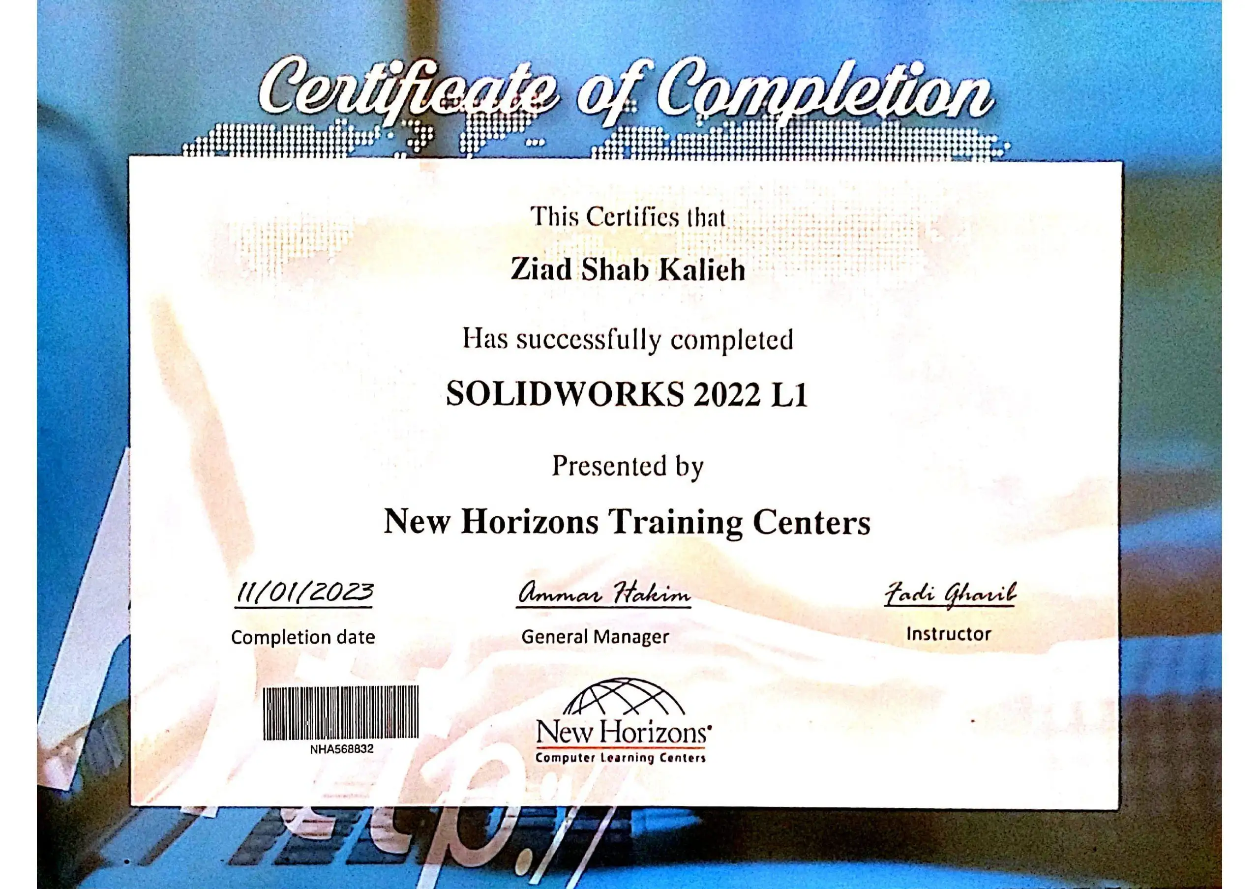 SolidWorks Certificate