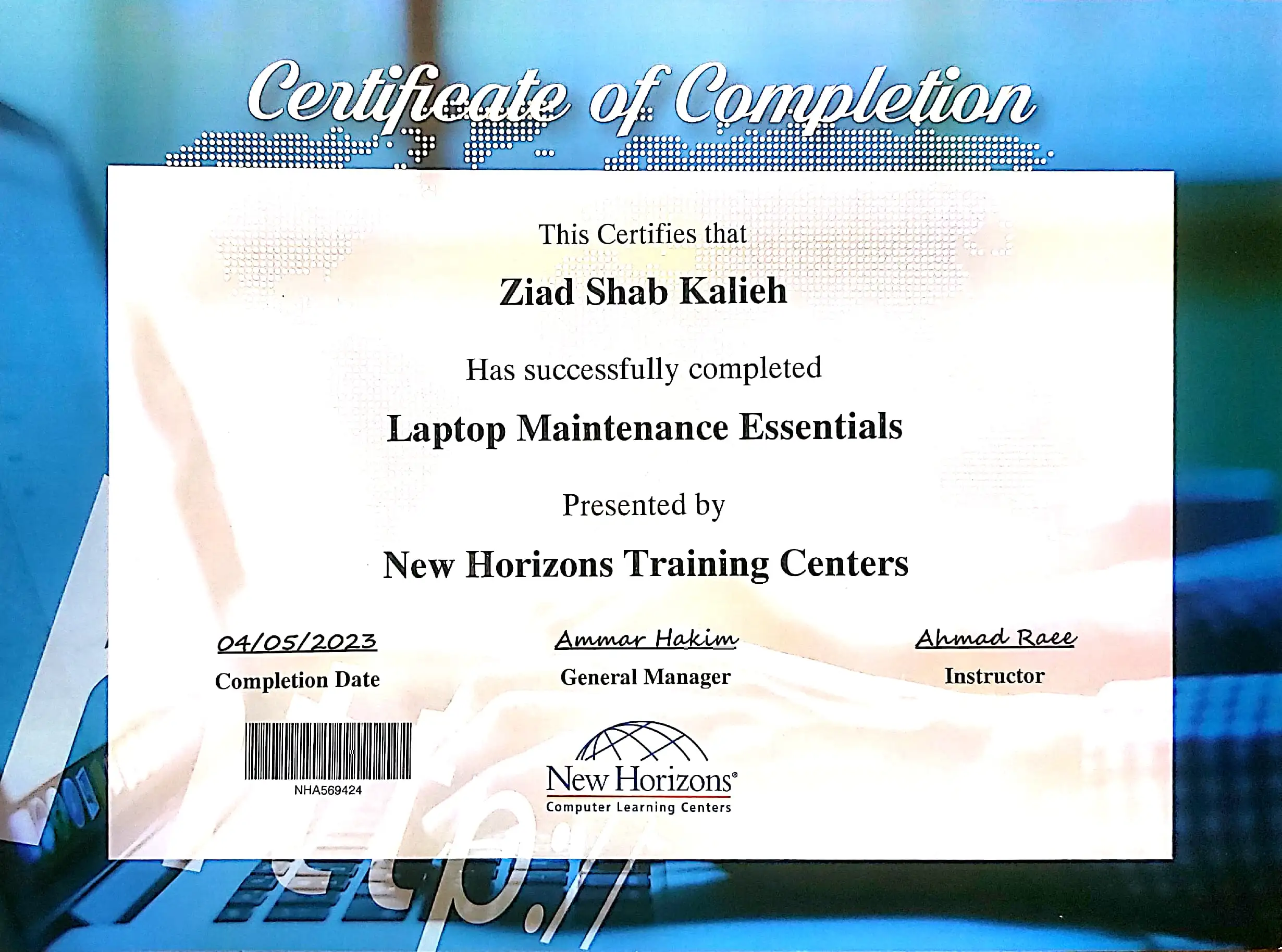 Laptop Maintenance Essentials Certificate